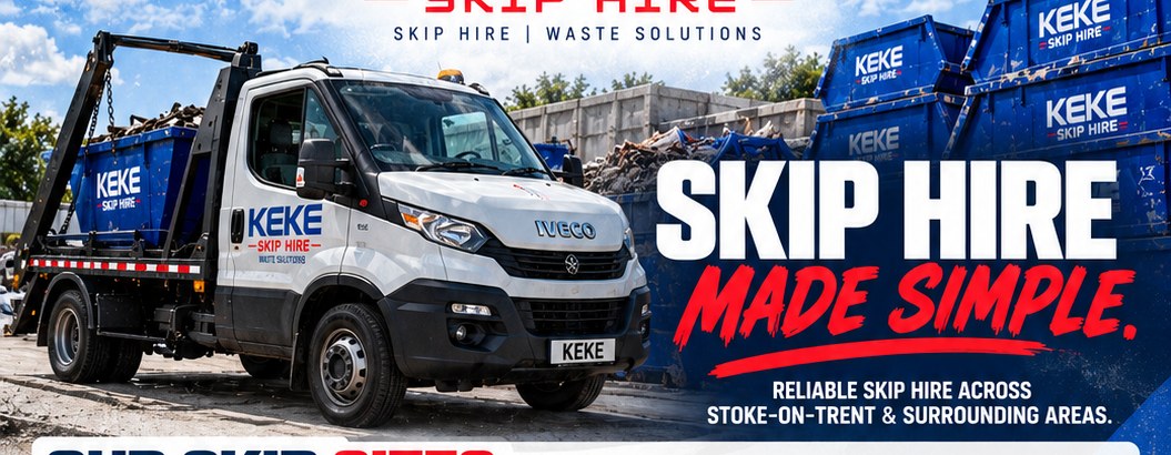 KEKE Skip Hire fleet and skips in the yard